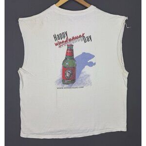 Vintage Y2K Happy Woodchuck Day Draft Cider Amber Alcohol Beer White Promo XL
